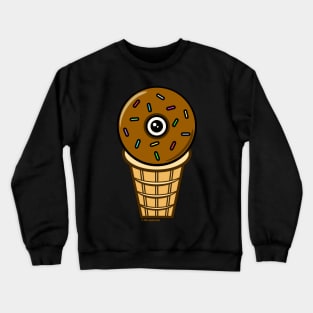 Ice Cream Donut Eyeball - Chocolate Crewneck Sweatshirt